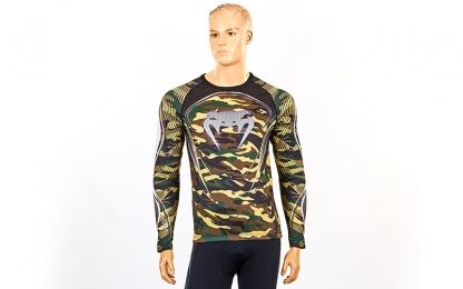 Рашгард с длинным рукавом VENUM CAMO HERO CO-8124-H (PL, эластан, р-р M-XXL (RUS 44-52), хаки)