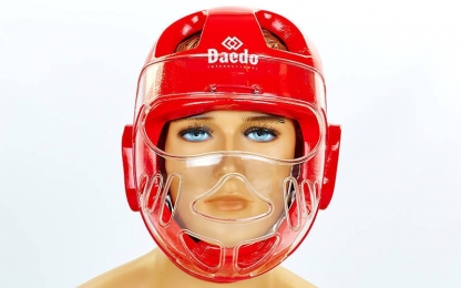  Шлем  для тхэквондо и карате с пластиковой маской 